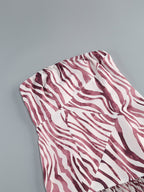 Strapless Zebra Print Asymmetrical Dress H6675