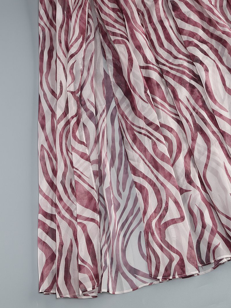 Strapless Zebra Print Asymmetrical Dress H6675