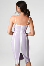 Strappy Cutout Purple Bandage Dress H4124