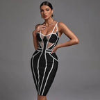 Strappy Cutout Purple Bandage Dress H4124