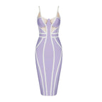 Strappy Cutout Purple Bandage Dress H4124