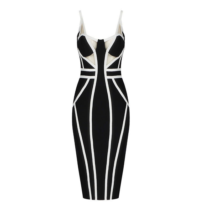Strappy Cutout Purple Bandage Dress H4124