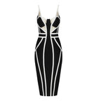 Strappy Cutout Purple Bandage Dress H4124