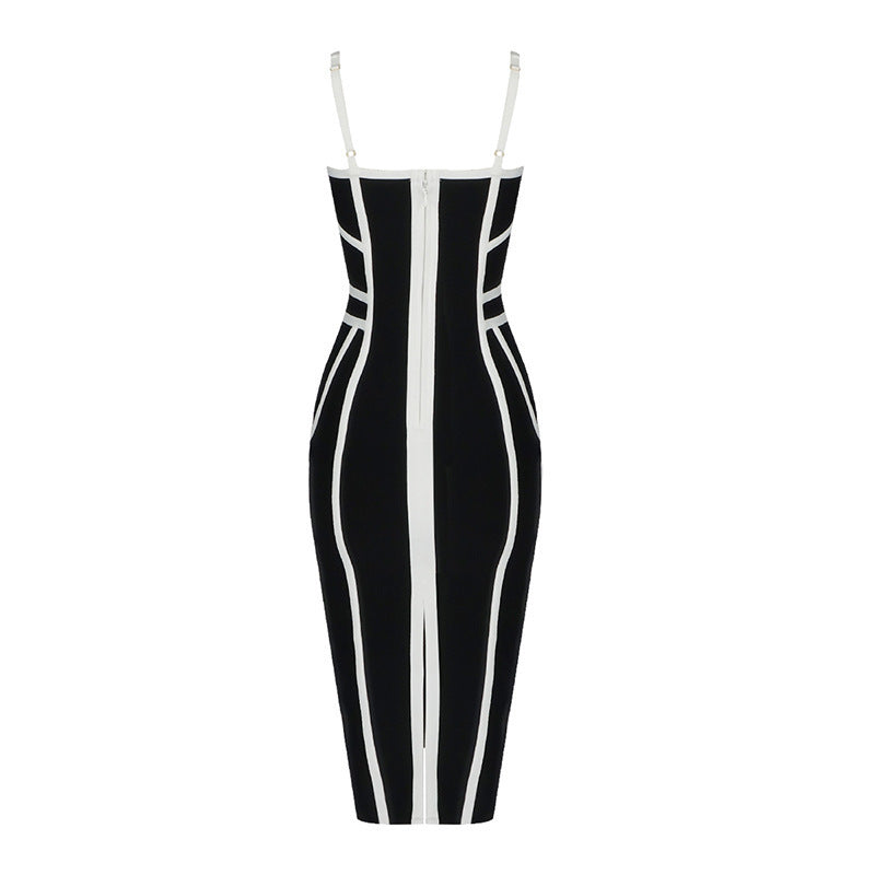 Strappy Cutout Purple Bandage Dress H4124