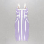 Strappy Cutout Purple Bandage Dress H4124
