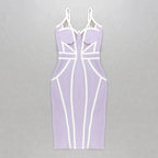 Strappy Cutout Purple Bandage Dress H4124