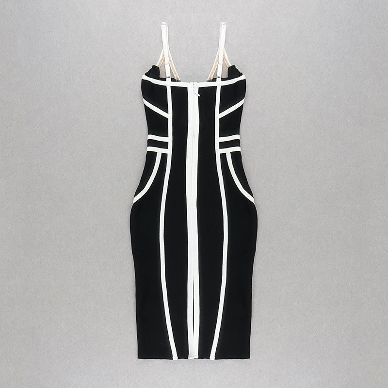 Strappy Cutout Purple Bandage Dress H4124