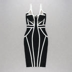 Strappy Cutout Purple Bandage Dress H4124