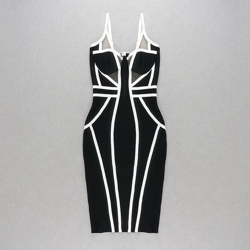Strappy Cutout Purple Bandage Dress H4124