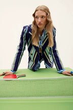 Striped Wide-Leg Suit Set H6501