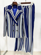 Striped Wide-Leg Suit Set H6501