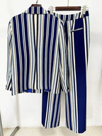 Striped Wide-Leg Suit Set H6501
