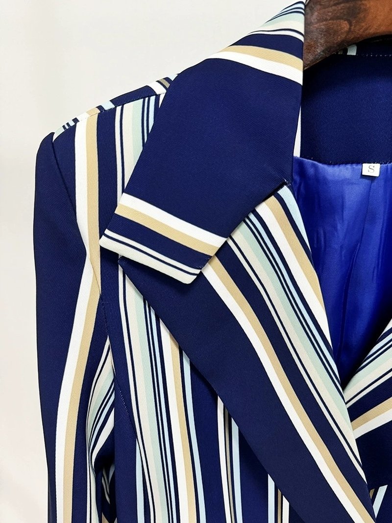 Striped Wide-Leg Suit Set H6501