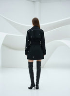 Trench Coat Dress with Belt and Boots H7115