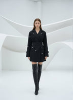 Trench Coat Dress with Belt and Boots H7115