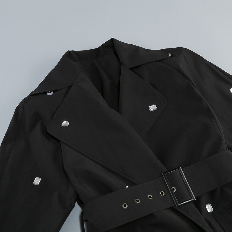 Trench Coat Dress with Belt and Boots H7115