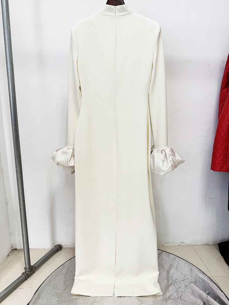 Turtleneck Puff Sleeve Maxi Dress H7053