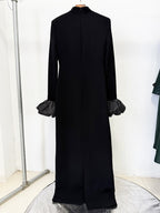Turtleneck Puff Sleeve Maxi Dress H7053
