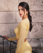 Twisted Knot Long Sleeve Maxi Dress H6685