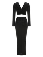 Twisted Knot Long Sleeve Maxi Dress H6685
