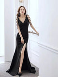 V-Neck Cutout Sleeve Mermaid Gown H6025