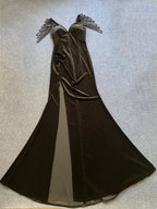 V-Neck Cutout Sleeve Mermaid Gown H6025