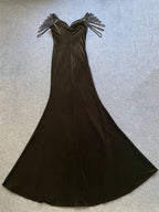 V-Neck Cutout Sleeve Mermaid Gown H6025