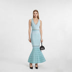 V-Neck Embellished Mermaid Gown H6775