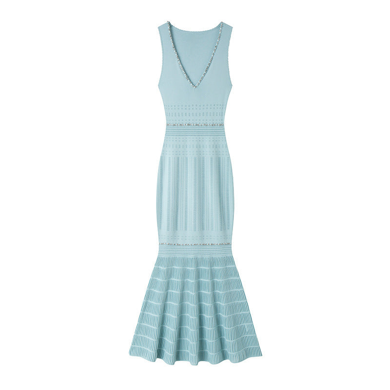 V-Neck Embellished Mermaid Gown H6775