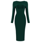 V-Neck Zip Front Bodycon Dress H3172