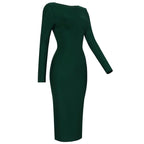 V-Neck Zip Front Bodycon Dress H3172