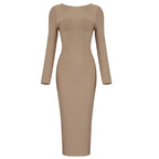 V-Neck Zip Front Bodycon Dress H3172