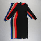 V-Neck Zip Front Bodycon Dress H3172
