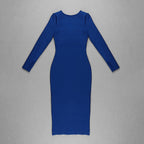 V-Neck Zip Front Bodycon Dress H3172