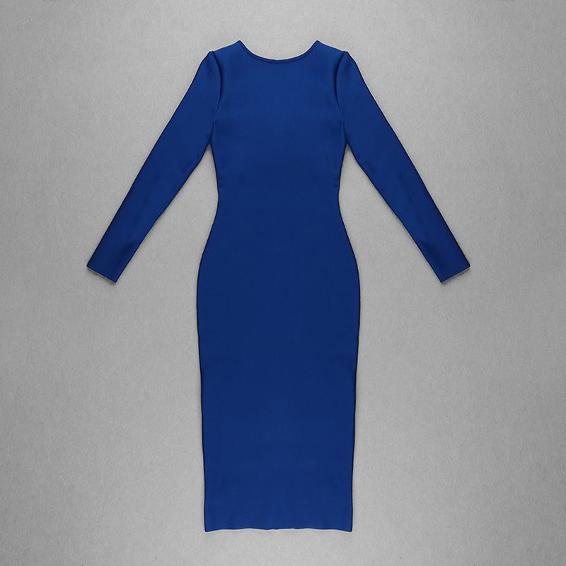 V-Neck Zip Front Bodycon Dress H3172
