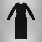 V-Neck Zip Front Bodycon Dress H3172