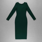 V-Neck Zip Front Bodycon Dress H3172