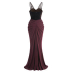 Velvet Corset Gown with Draped Skirt H6703