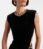 Velvet Sleeveless Maxi Dress with Slit H6678