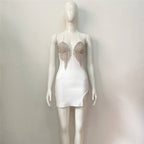 White Beaded Fringe Mini Dress H6047