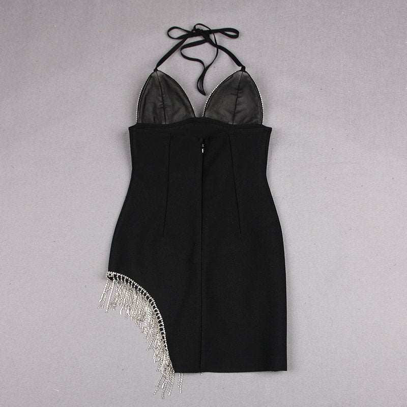 White Beaded Fringe Mini Dress H6047