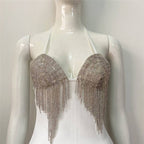 White Beaded Fringe Mini Dress H6047