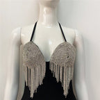 White Beaded Fringe Mini Dress H6047
