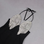 White Beaded Fringe Mini Dress H6047