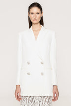 White Blazer Sequin Mermaid Gown H7033