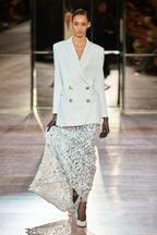 White Blazer Sequin Mermaid Gown H7033