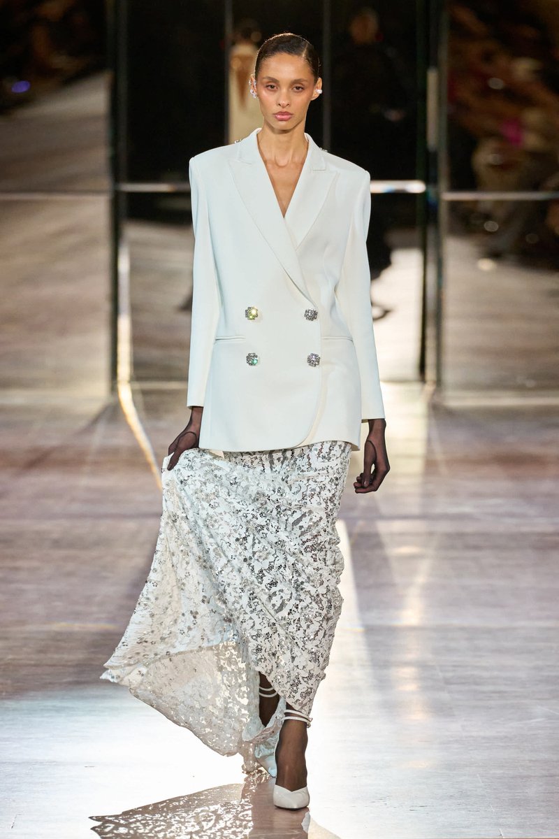 White Blazer Sequin Mermaid Gown H7033