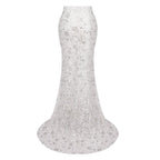White Blazer Sequin Mermaid Gown H7033