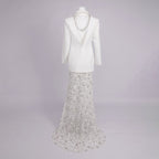White Blazer Sequin Mermaid Gown H7033