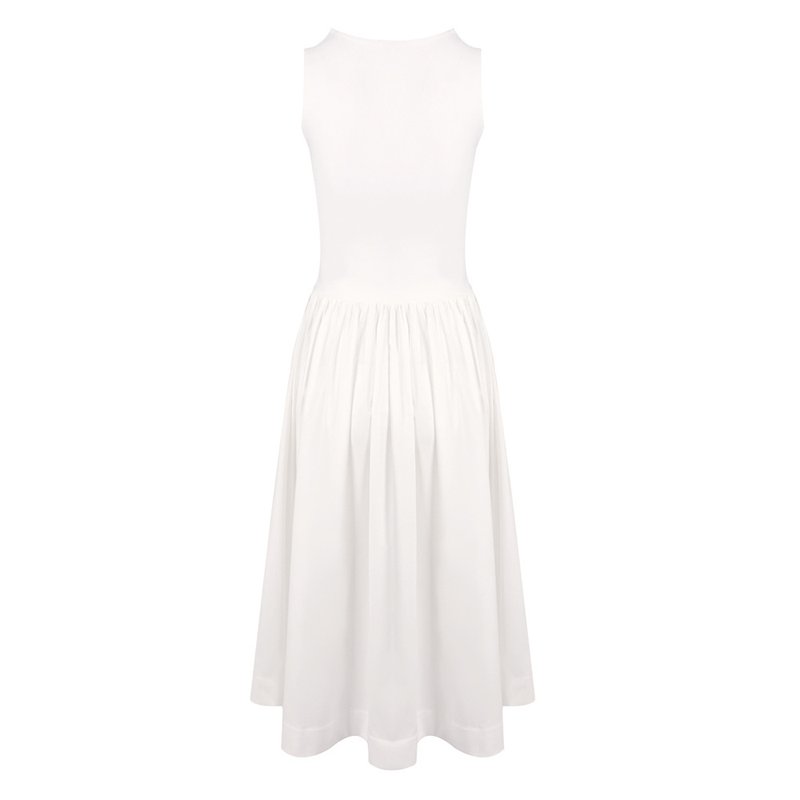White Butterfly Applique Midi Dress H6831